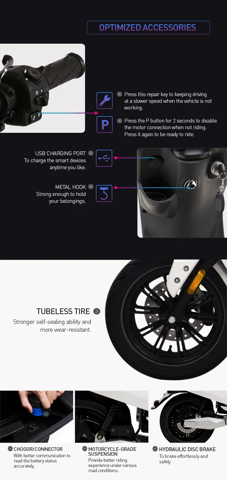 2 Wheel EEC Delivery Electric Scooter for Adults Cheap Price 3000W