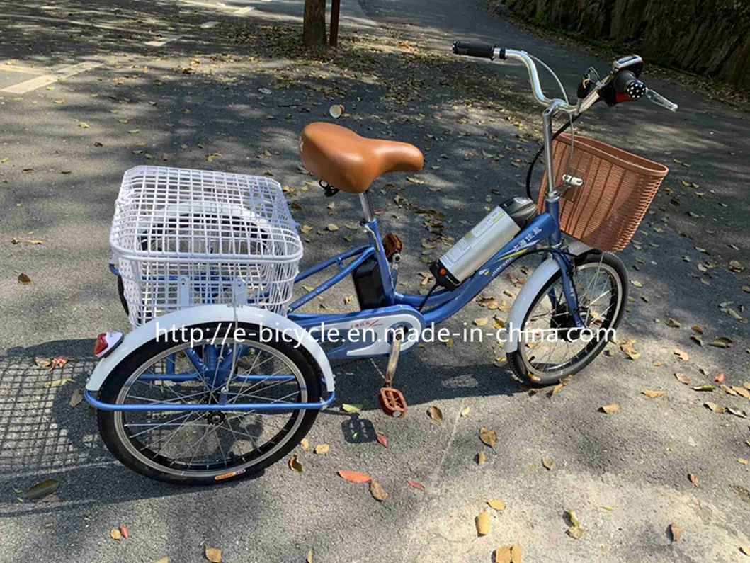 20" Three Wheels Tricycle Lithium Battery Electric Tircycle for Old Men