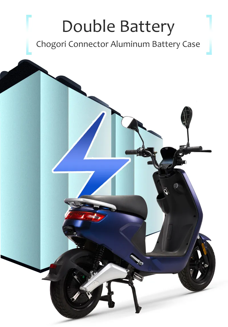 2000W Electric Motorcycle with EEC Certificate and Double Lithium Batteries for Adults