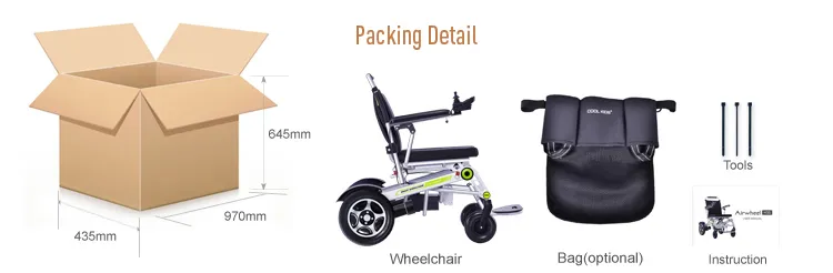 24V 200W Lightweight Folding Power Wheelchair with Lithium Battery