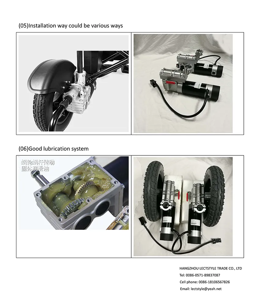 24V 256W Automatic Brake Powered Wheelchair Motor on Electric Trolley and Scooter