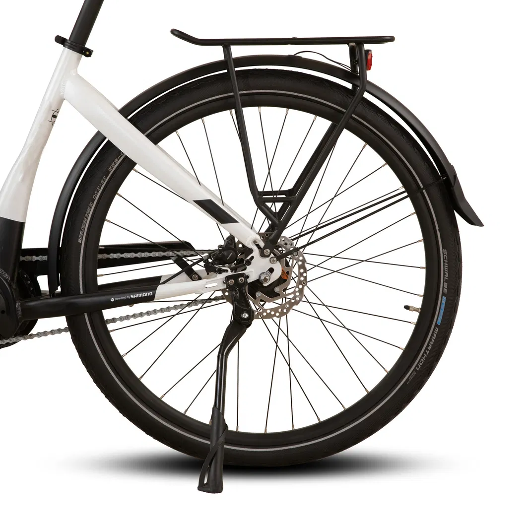 28 Inch MID-Motor 350W Rear Rack Shimano Groupsets Step Thru City Electric Bike