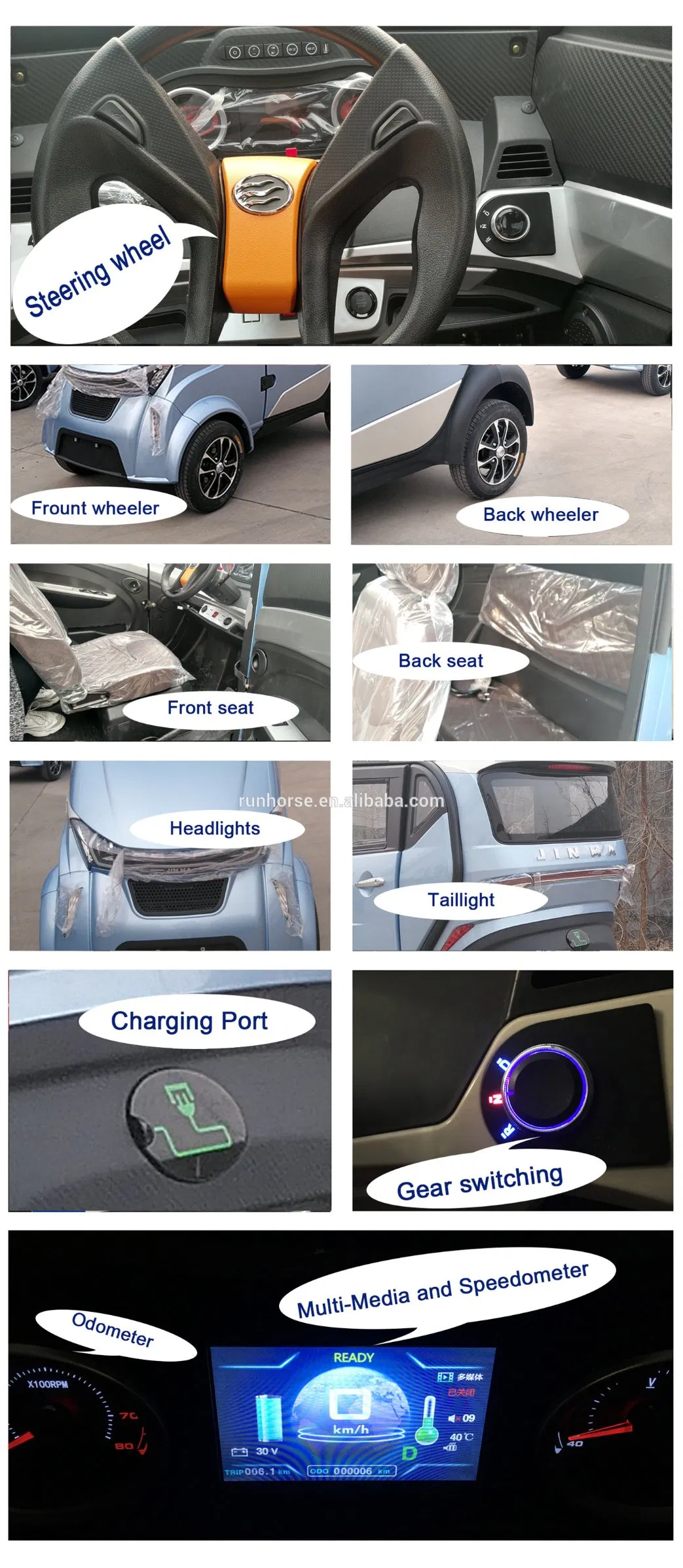 4 Wheels Safe Electric Mini Vehicles with No Need for Drive Licence