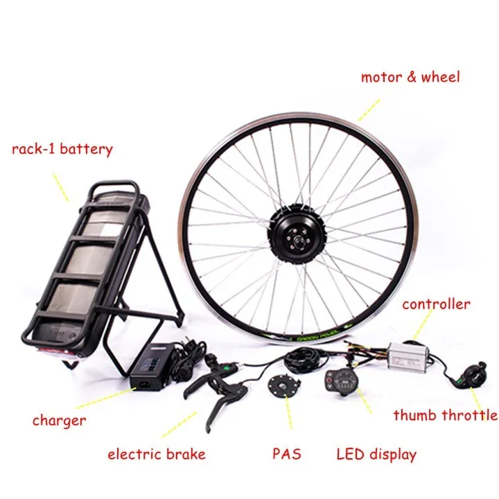 48V 350W Wheel Hub Motor Electric Bicycle Mini Motor Bike Electric Conversion Kit