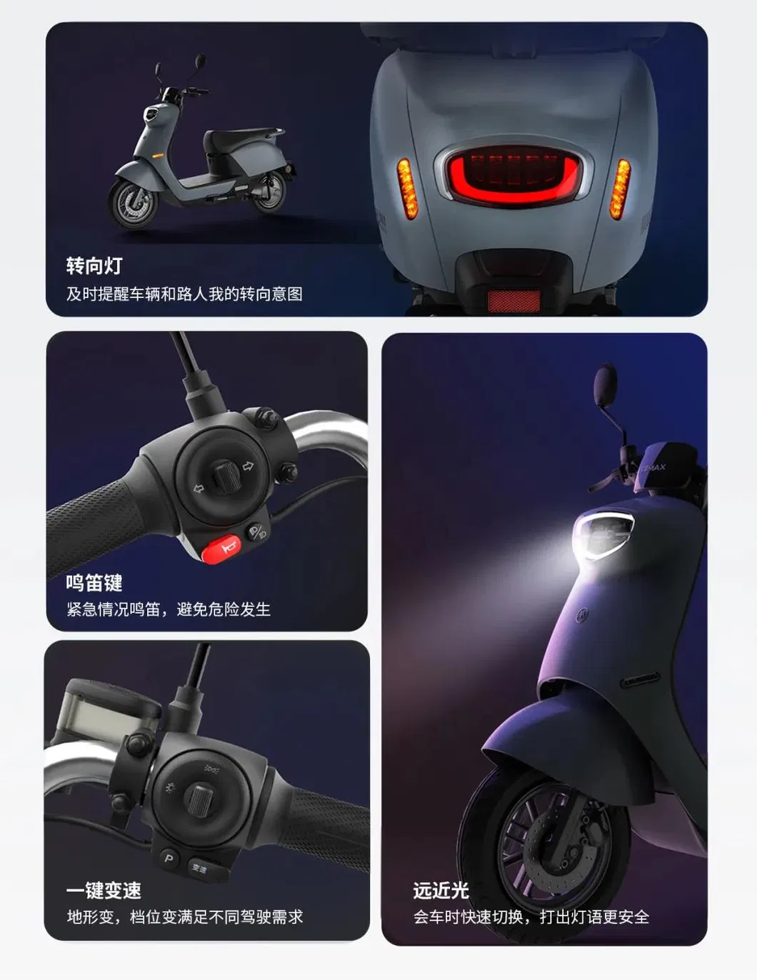 500W 60V/20ah Motor Electric Scooter Bike Moped with Pedals for Adult