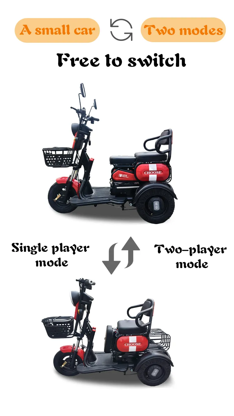 500W800W Stable 3 Wheel Electrico Triciclo Electric Tricycle for Aults
