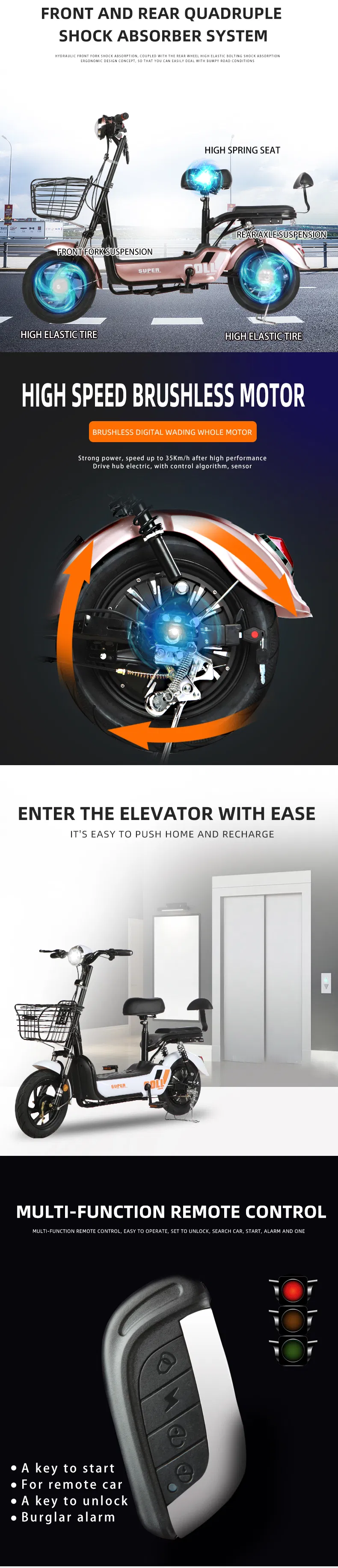 60 Km Electric Bike Hub Motor Not Foldable 500W Electric Bike 48V12A Three Wheel Electric Bike