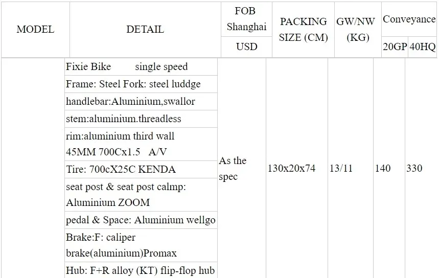 700c Ce Fixie Gear Bike