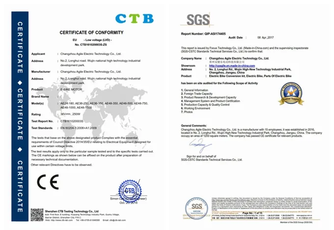 Agile 48V 1000W Fat Tire Electric Bike Hub Motor Kit with Ce