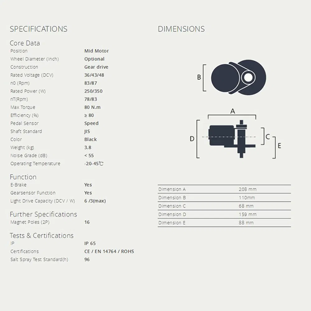 Bafang BBS01b 250watt 25km/H Electric Cycle Kit
