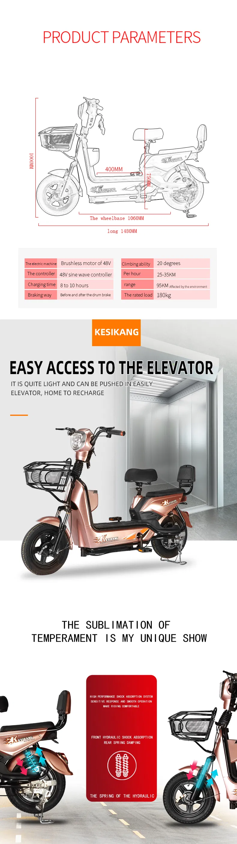 Brushless Motor Alloy Electric Bicycle Carton Brushless Offroad Electric Scooter Carton Electric Dirt Bike E-Bike