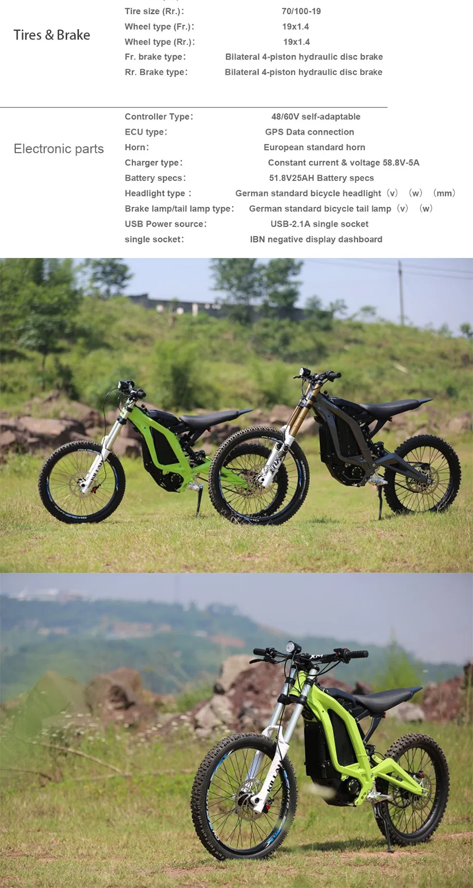 China Sur Ron Light Bee off-Road Dirt Bike Electric Motorcycle off Road 5400W Motor, E Bicycle for Sale Bicicleta
