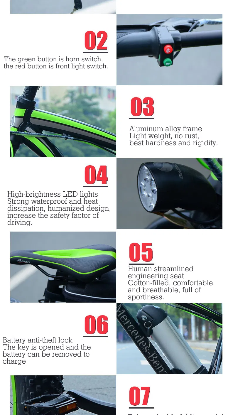 City Bike Electric Bicycle Alloy 26 Inch Motor Frame Power Battery Wheel Color Material
