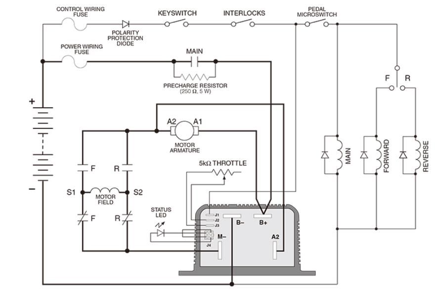 Curtis 1204m-5305 DC Series Motor Controller Assemblage