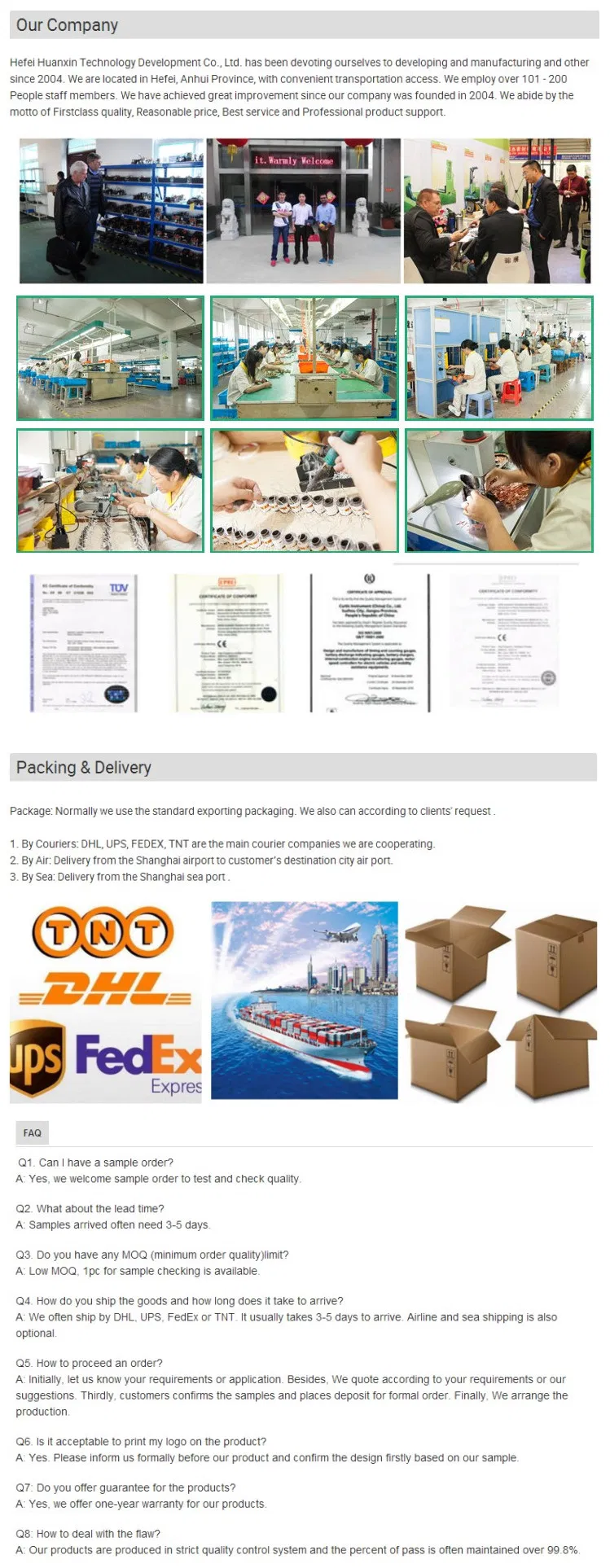 Curtis Controller 1204m-5203 36V 48V 275A High Quality for Electric Vehicles