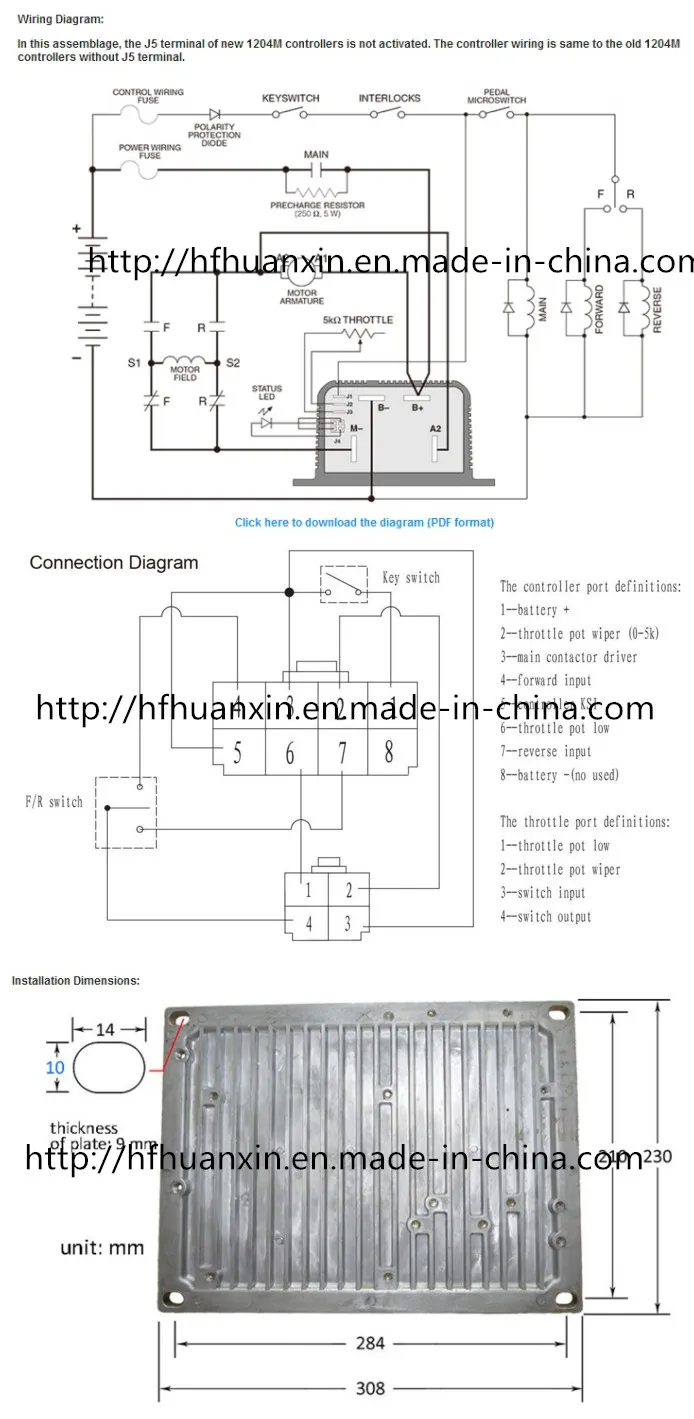 DC Motor Golf Controller 1204m-5203 36V 48V 275A High Quality