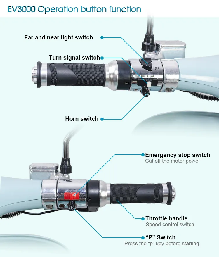 EEC Powerful 2000W High Quality Electric Motorcycle Vespa EV2000--Goldenlion