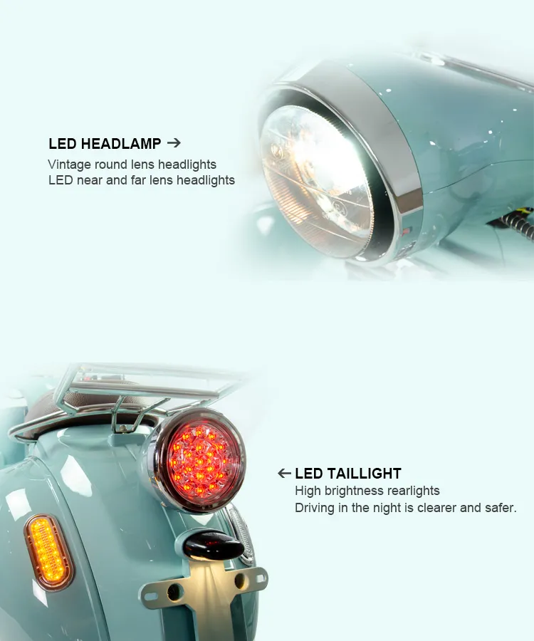 EEC Powerful 2000W High Quality Electric Motorcycle Vespa EV2000--Goldenlion