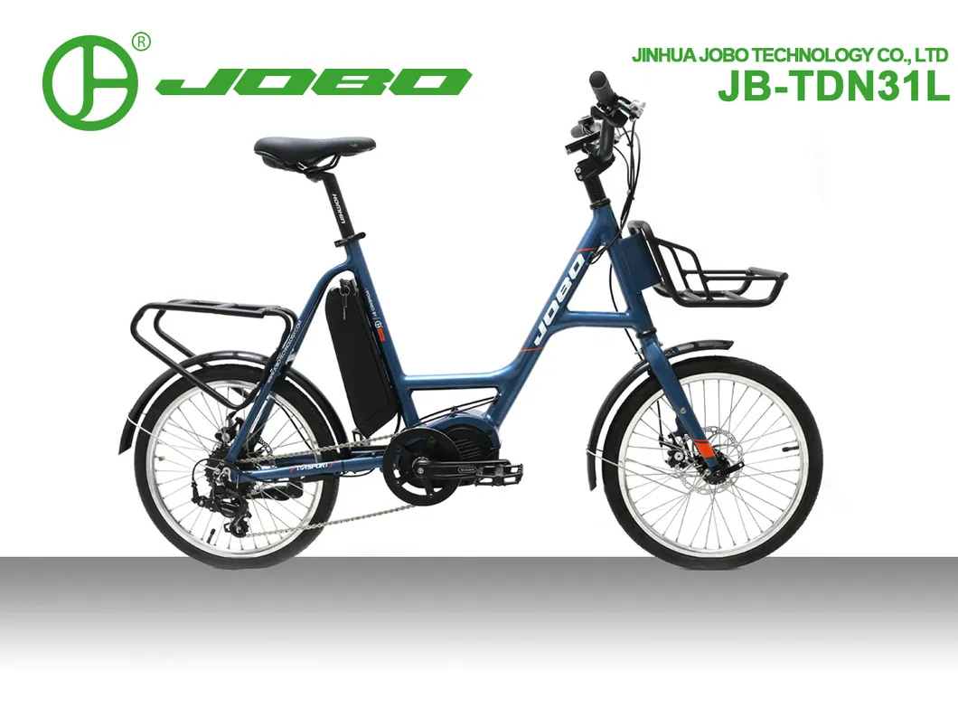 Electric Cargo Bicycle with Front Basket and Rear Rack
