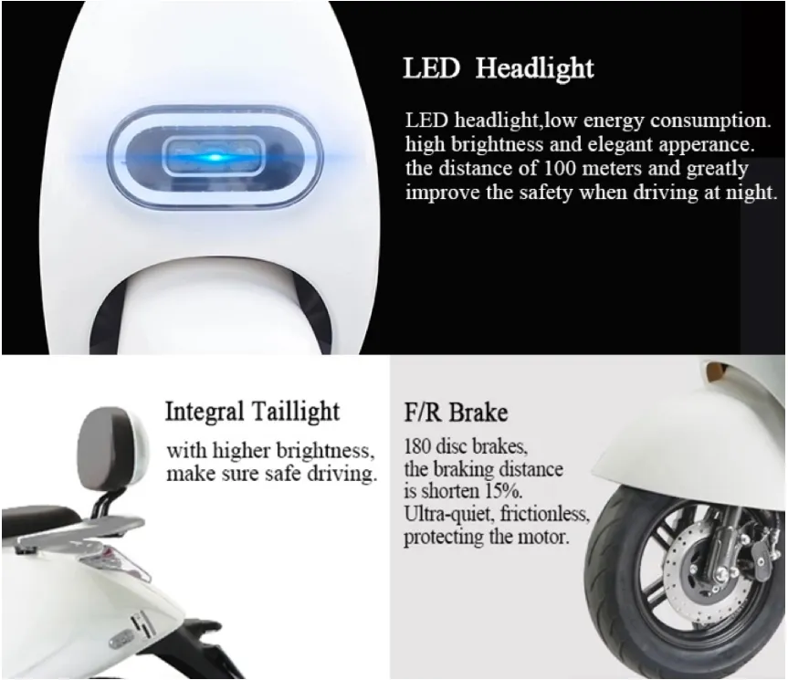 Factory Directly Sale Zf2 Elfe Electric Scooter 2000W Adults with Lithium Battery EEC L1e