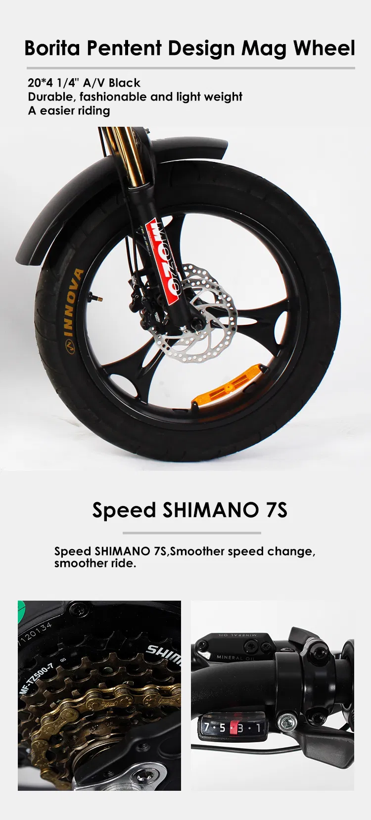 High-End Aluminum Alloy Electric Bike for Sale 48V 750W 20ah Cool Full Suspension Adults 20inch Folding Fat Comfortable Electric Bike