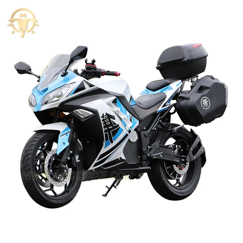 High Power LED Light Racing Electric Motorcycle 5000W Max 75km/H