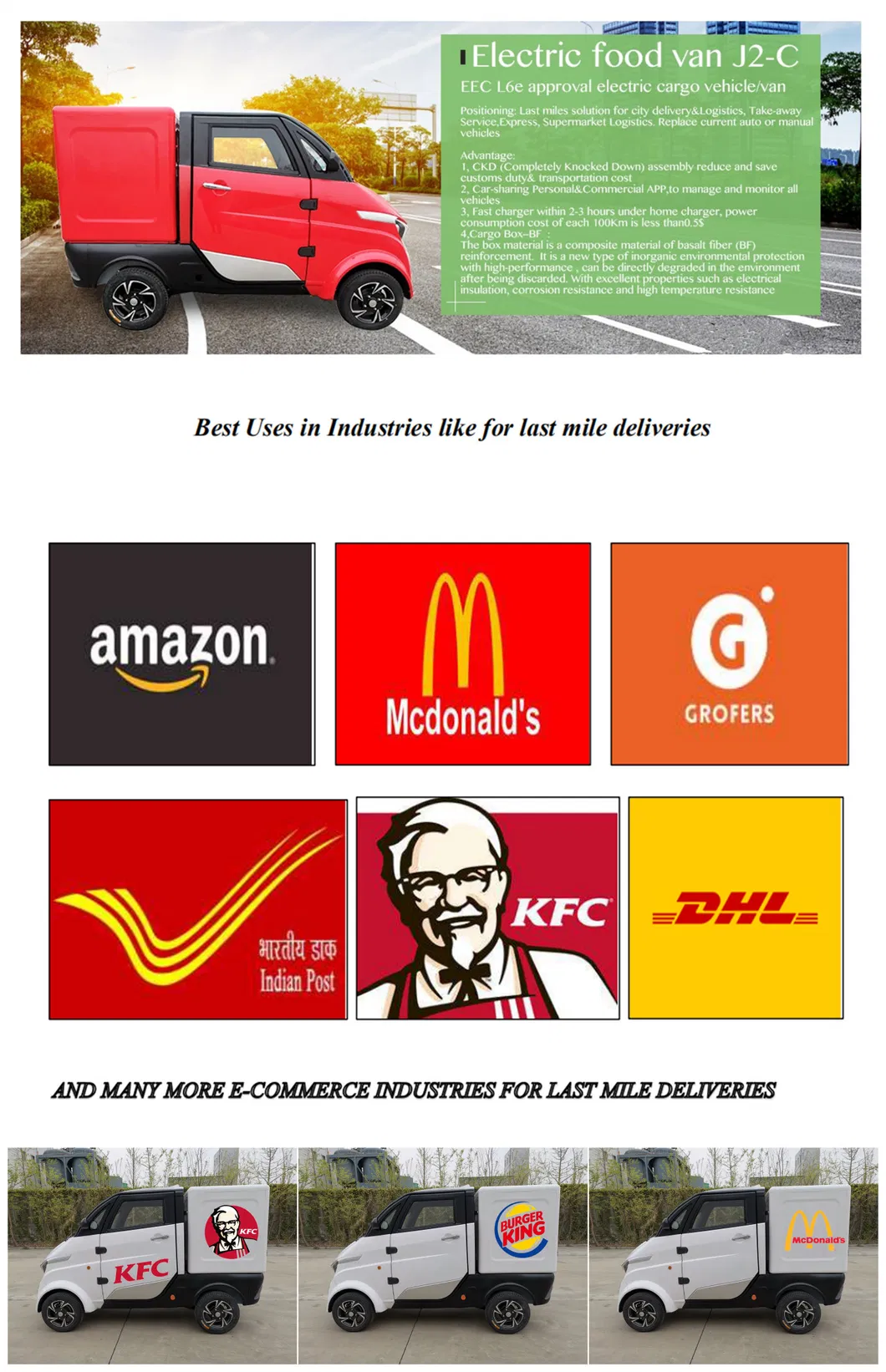 Mobility EEC Approval Four Wheel New Mini Electric Cargo Van