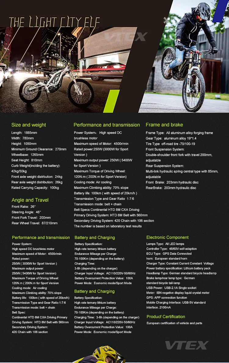 2020 Youth Ebike Kids off Road Sur Ron Light Bee X Electric Motorcycle