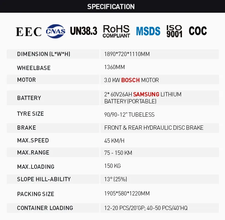 Powerful Bosch Motor Electric Motorcycle