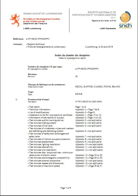 Regal Raptor L6e EEC Approved Mini Electric Car