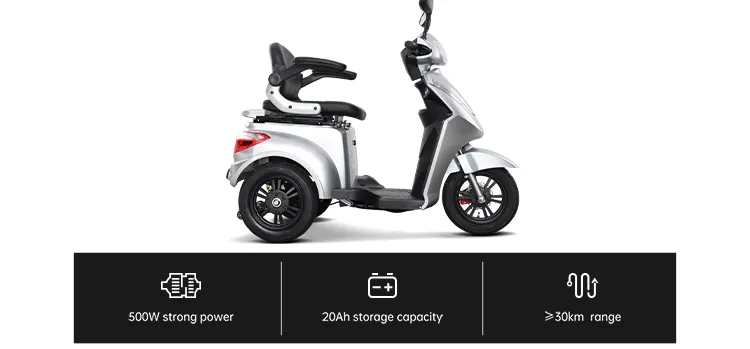 T408-2 48V/60V 500W Electric Tricycle Scooter Mini with Wide Tire for Elderly