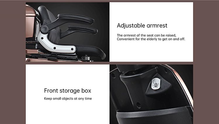 T408-2 72V Electric Powerful Scooter Tricycle with Rear Basket for Adult