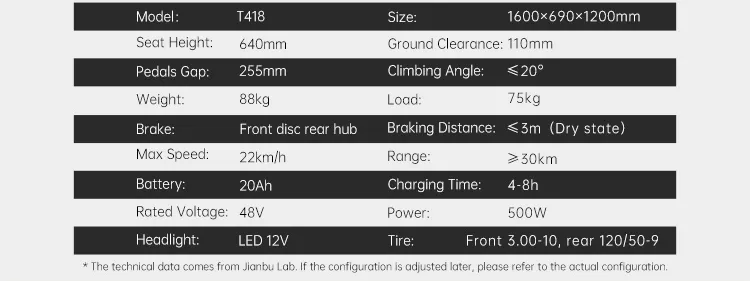 T418 Adult 3 Wheel Electric Scooter 10 Inch Electric Tricycle with Fashion Appearance