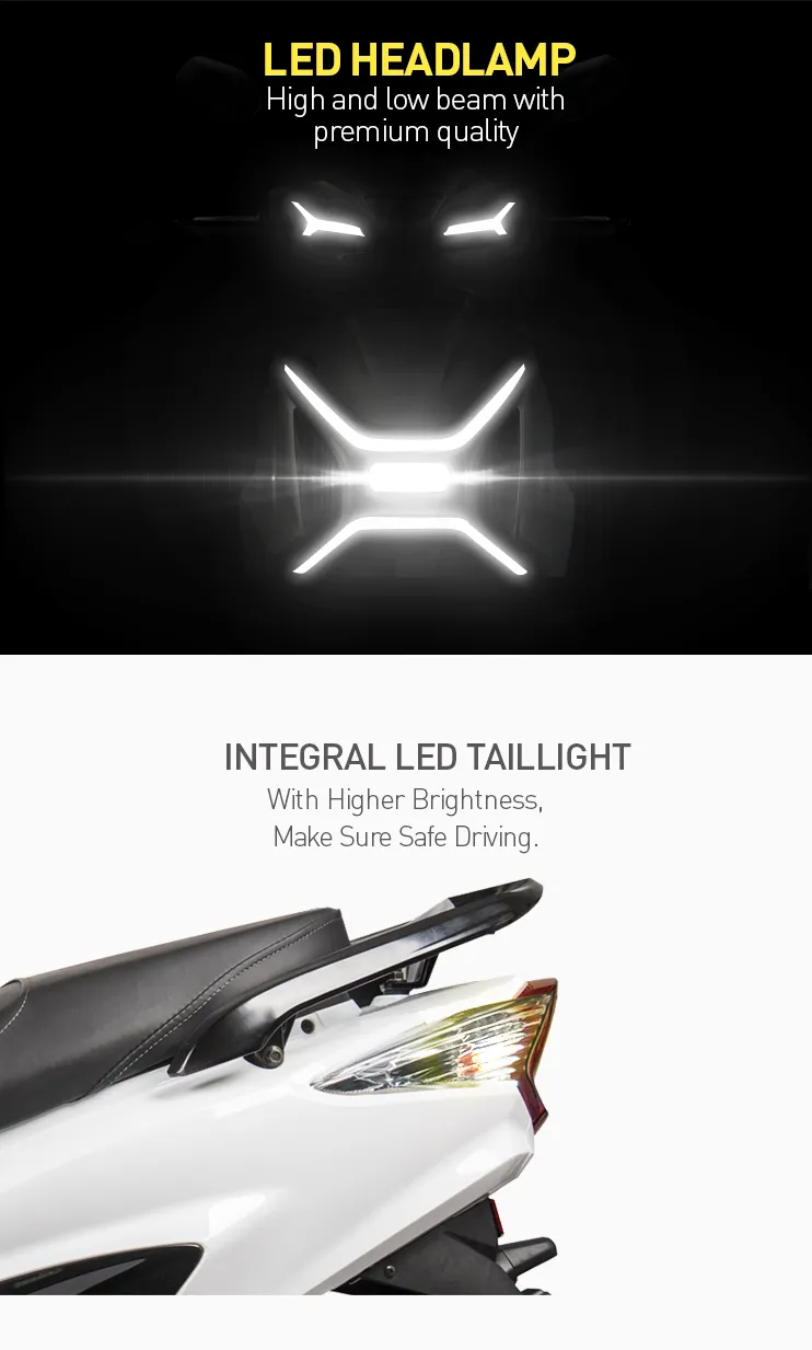 Three Colors of 2020 Most Sport Famous 2000W Electric Motorcycle with LED Display for European