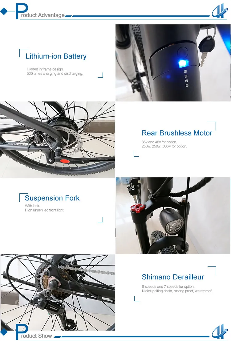 Wholesale China Ebike 36V 350W Mountain Electric Bike Bicycle with Disc Brake City Bike